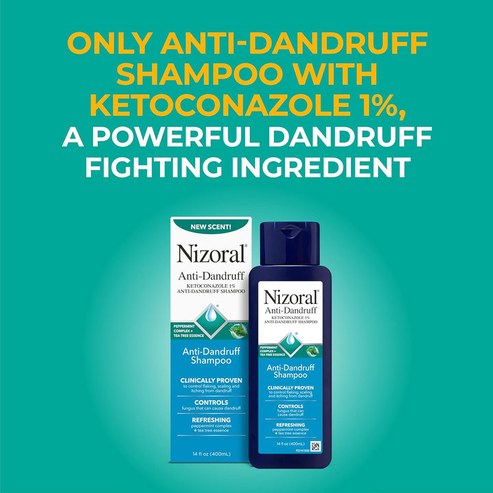 Nizoral Champú anticaspa con 1% de ketoconazol, 14 onzas líquidas,...