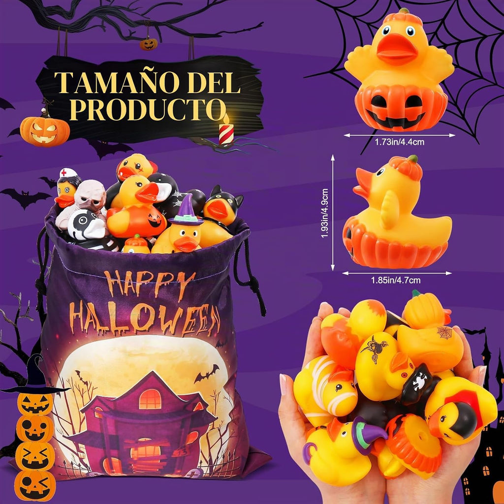 24 patos de goma de Halloween a granel con bolsa para Jeep Ducking Party
