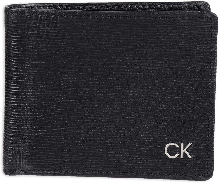 Calvin Klein Billetera plegable minimalista de piel RFID para hombr...