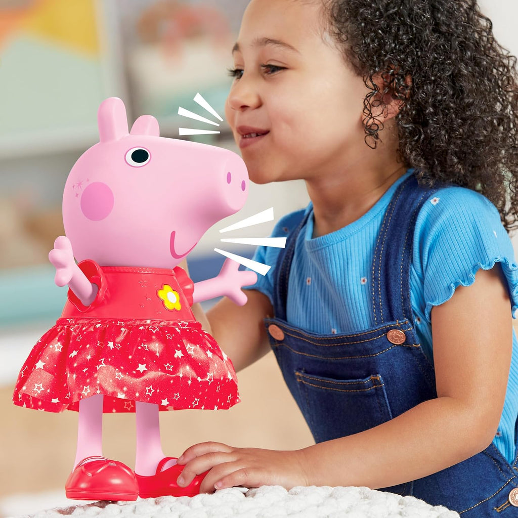 Peppa Pig Muérdago de Peppa Pig - Muñeca interactiva electrónica que canta y baila para fiesta en los charcos fangosos, juguetes preescolares interactivos para niñas y niños, a partir de 3 años