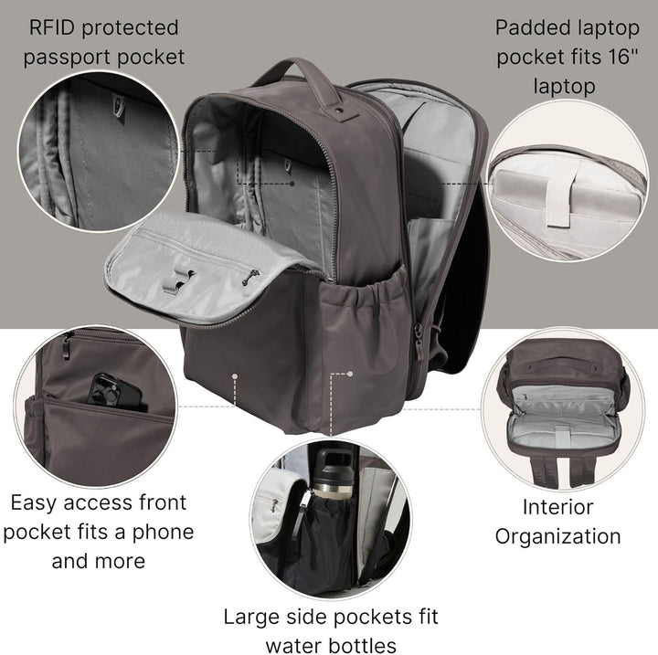 Baggallini Tribeca - Mochila expandible para laptop para mujer, 15...