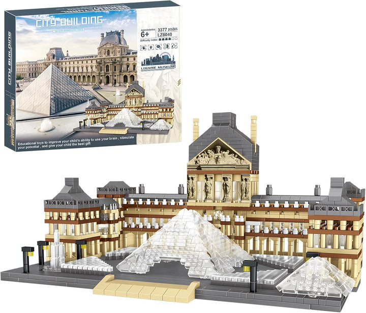 CSNRHG Juego de bloques de construcción modelo Museo del Louvre de...