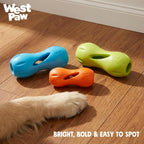 West Paw Zogoflex Qwizl Juguete Interactivo Dispensador de Premios Rompecabezas para Perros, Mandarina, Pequeño