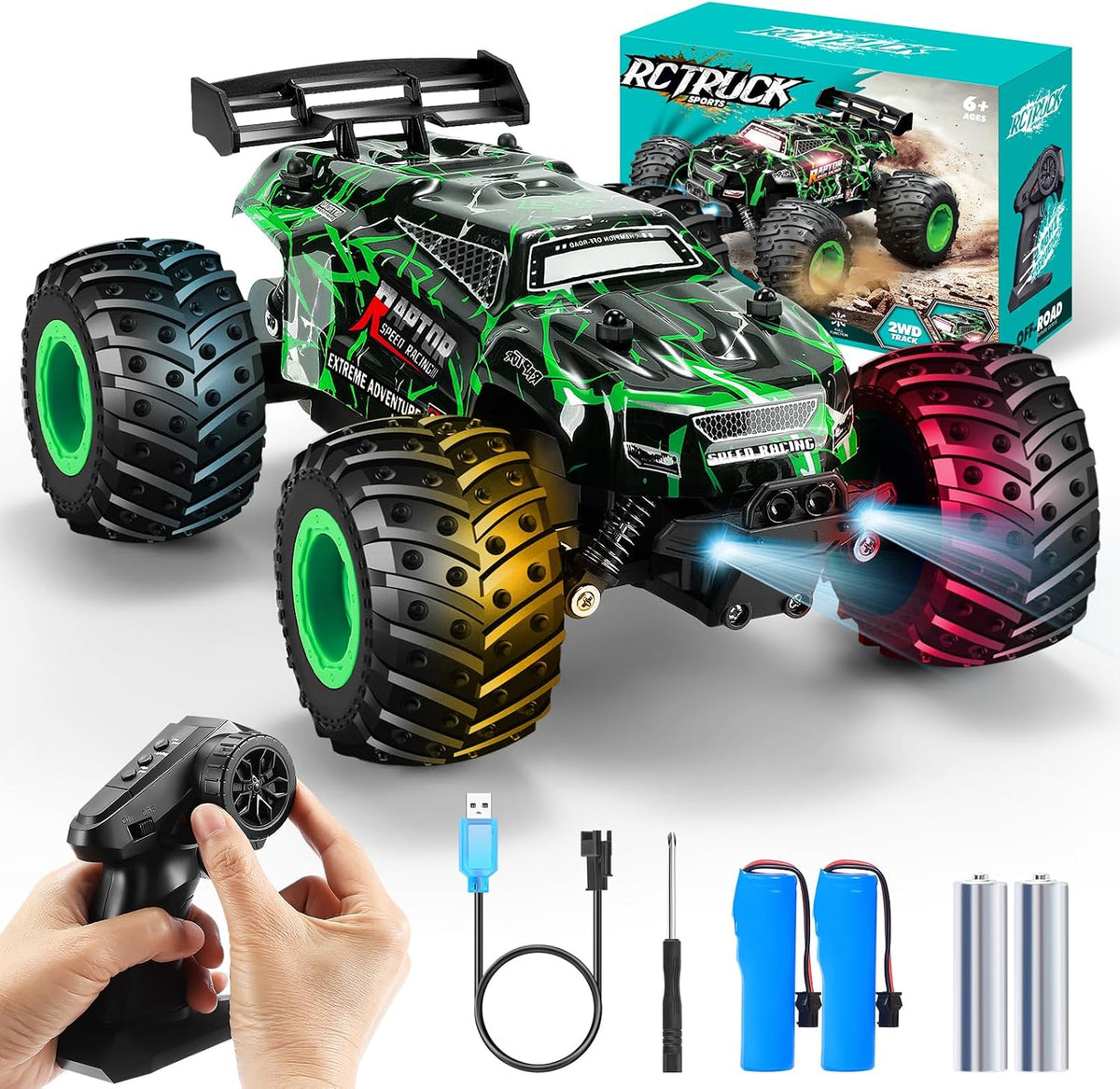 Coche de control remoto, coches recargables 1:18 Rc, camión RC todo