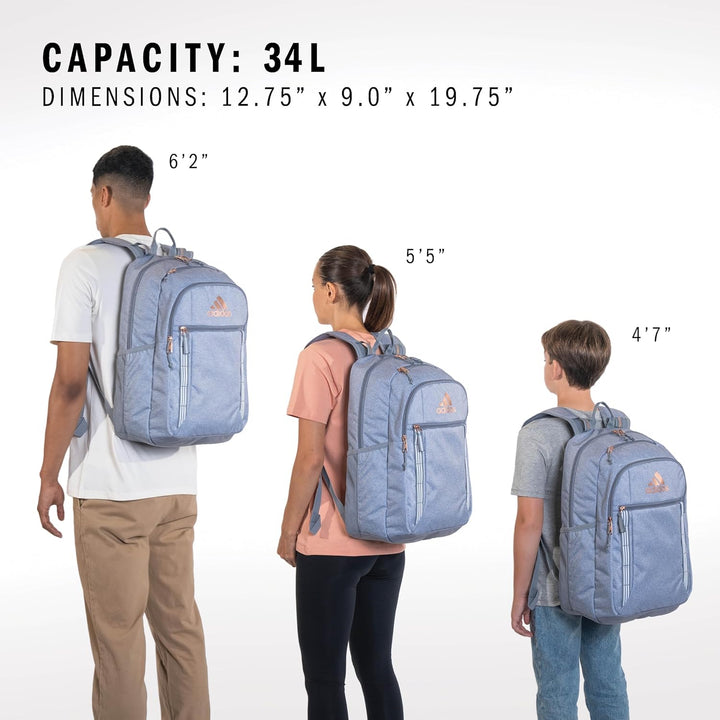 Mochila adidas Excel Duradera Grande para Atletismo, Laptop y Libros