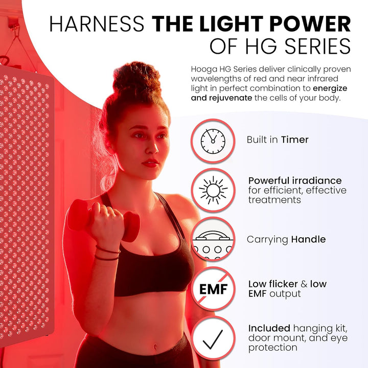 Hooga Terapia de Luz Roja de Cuerpo Completo, 660nm Rojo Cercano In...