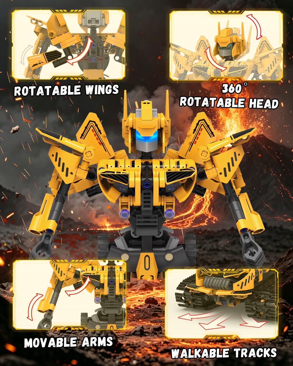 Kit de Construcción de Robot 5 en 1 STEM, Juguetes de Robot RC para Niños de 6+ años