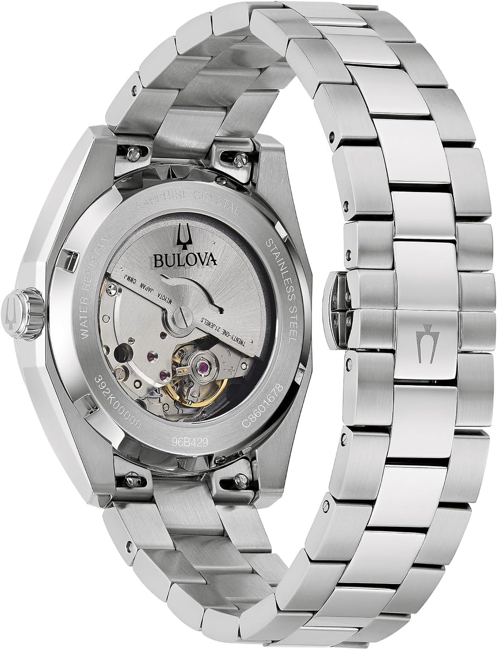 Bulova Surveyor Reloj automático de pulsera de acero inoxidable con esfera verde 1.535 in - 96B429