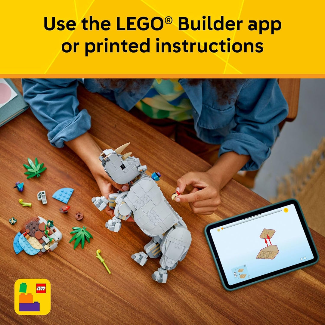 LEGO Creator 3 en 1 Wild Animals Majestic Rinoceronte con