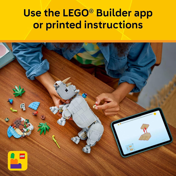 LEGO Creator 3 en 1 Wild Animals Majestic Rinoceronte con