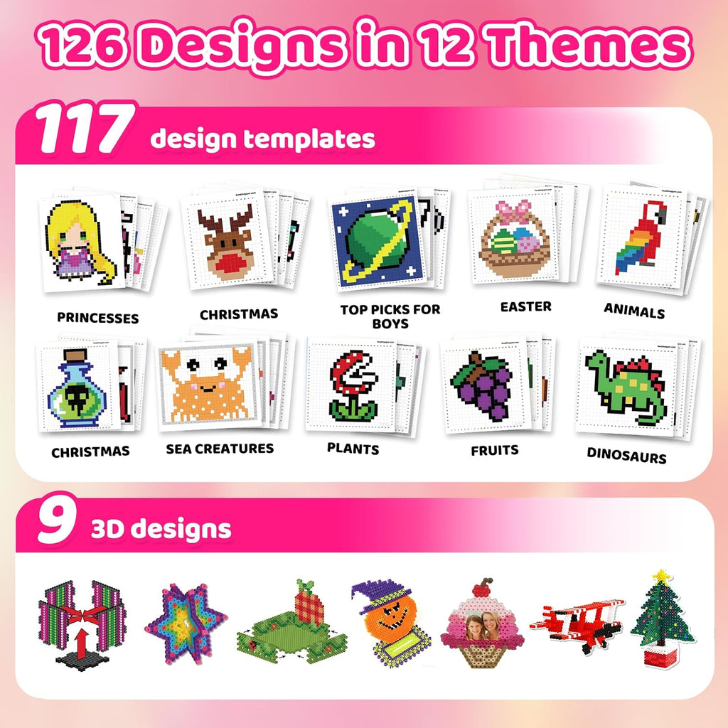 Funtopia Kit de 25600 cuentas fusibles, cuentas de 0.197 in para