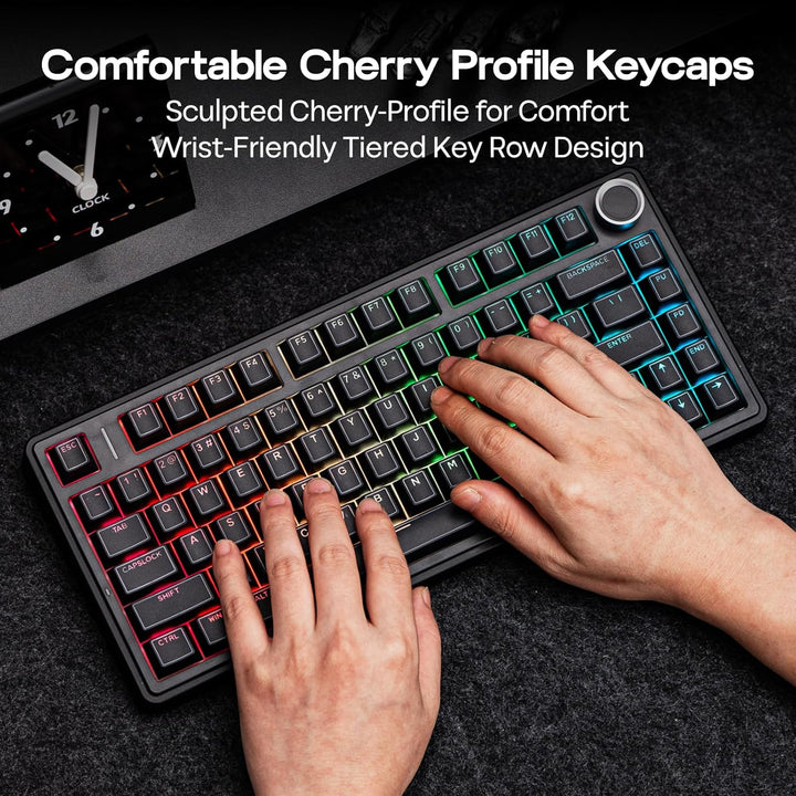 EPOMAKER Glintrix PBT Shine Through Keycaps, Arris &amp; Keys Retro...