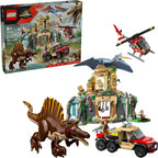 LEGO Jurassic World Spinosaurus & Quetzalcoatlus Air Mission - Juguete de dinosaurio para niños - Juguete de construcción de simulación con figuras de dinosaurio para niñas y niños, mayores de 8 años