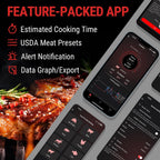 ThermoPro TempSpike - Termómetro inalámbrico digital para carne de 500 pies, termómetro de carne Bluetooth inalámbrico para res, cordero, pollo, pavo, accesorios para ahumador para asador, Sous Vide