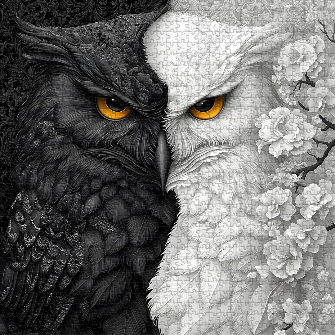 Yin Yang - Rompecabezas de búho para adultos de 1000
