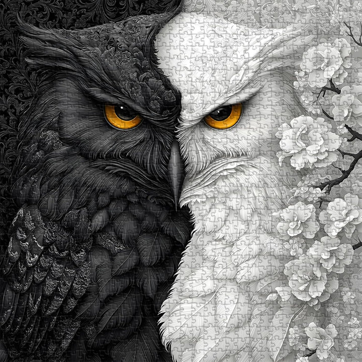 Yin Yang - Rompecabezas de búho para adultos de 1000