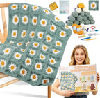 Coopay Crochet Kit para Beginners, Easy Granny Square Crochet Blanket Kit
