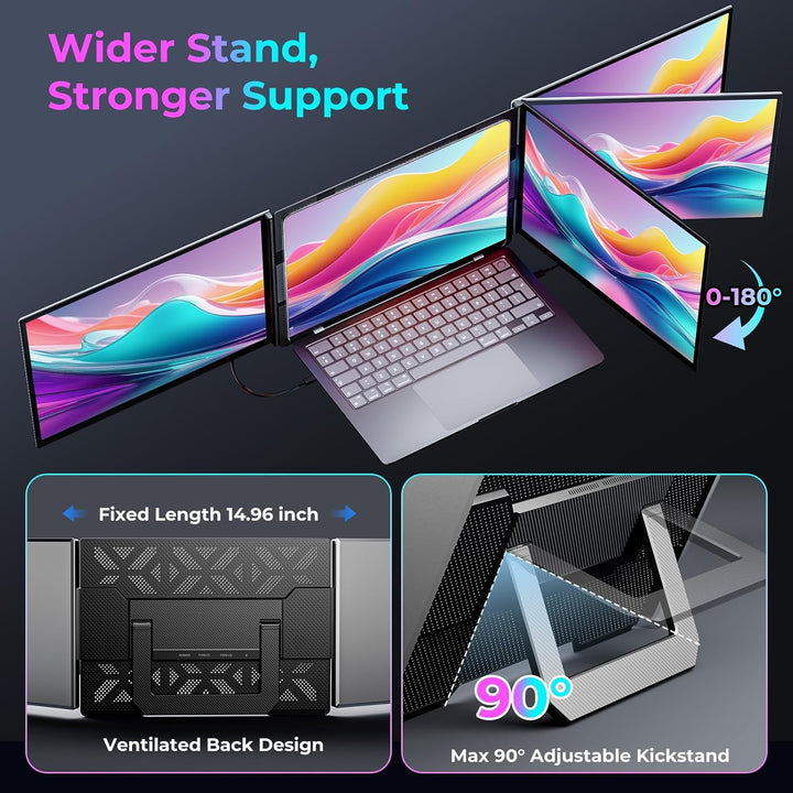 Extensor de pantalla para computadora portátil de 16", monitor port...