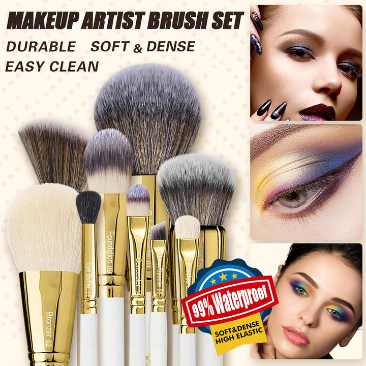 Juego de brochas para maquillaje profesional Calidad premium Fibra...