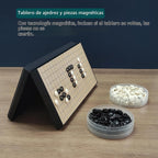 Magnetic Go Juego de juego de 14.36 pulgadas, tablero plegable de 19 × 19, ideal para profesionales, principiantes, niños y adultos (Weiqi) Juego de mesa portátil de estrategia de viaje