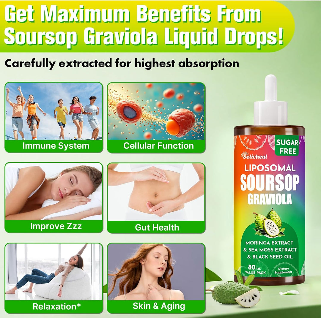 Soursop Bitters Liquid 880 MG, gotas multivitamínicas de guanábana...