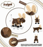 DolliBu Animal de peluche de alce de pie, juguete de peluche suave para abrazar, adorable regalo de abrazo, muñeca de alce súper suave para niños y adultos, 8 pulgadas