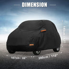X AUTOHAUX Funda para Coche para Smart Fortwo 2007-2019 210D-PU Cubierta Completa para Exteriores Todo Tipo de Clima con Cremallera en Puertas para Protección Impermeable, Resistente al Viento, al Sol