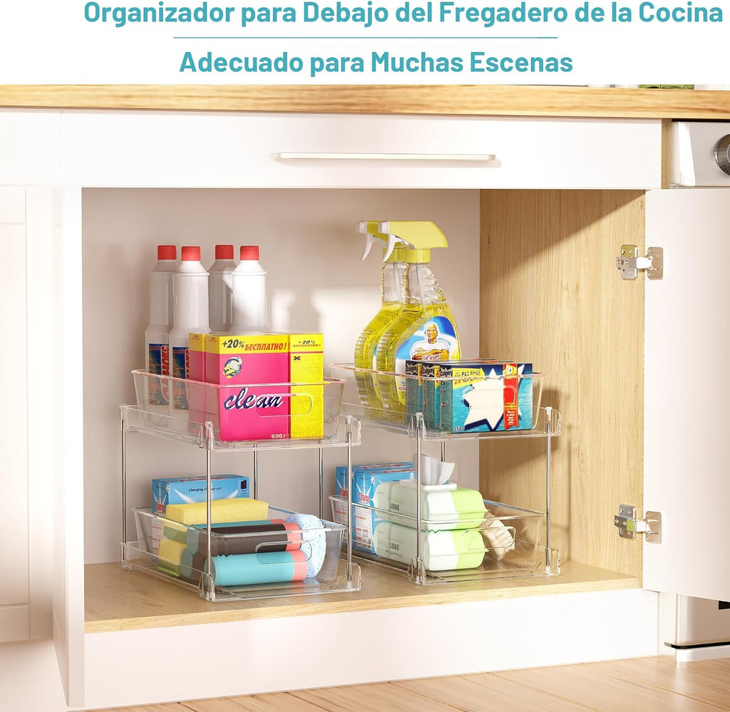 Vtopmart 4 Pack Pull Out Bathroom Under Sink Organizer (S-Standard)