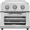 Cuisinart Horno Tostador Freidora de Aire Compacto, Freidora de Acero Inoxidable con Funciones 6-en-1, Temperatura Ajustable, Incluye Estante para Horno, Bandeja para Hornear y Cesta para Freidora de