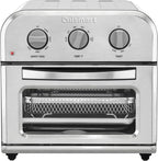 Cuisinart Horno Tostador Freidora de Aire Compacto, Freidora de Acero Inoxidable con Funciones 6-en-1, Temperatura Ajustable, Incluye Estante para Horno, Bandeja para Hornear y Cesta para Freidora de
