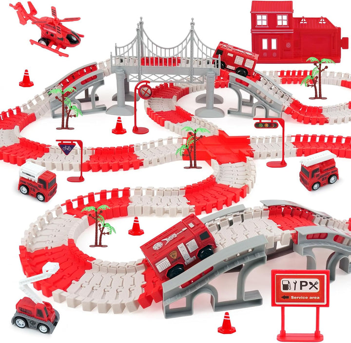 ToyFuntasy Juego de pistas de autos de carreras para niños, juguete...