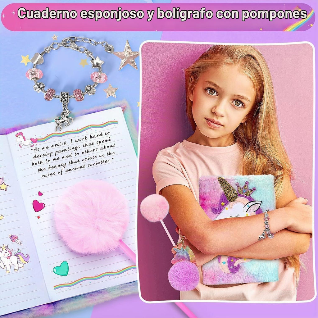 Regalos de unicornios para niñas de 5, 6, 7, 8, 9, 10+ años, juego de juguetes para niñas adolescentes, regalos de cumpleaños, Navidad, juguetes de unicornio con almohada de estrella de felpa suave