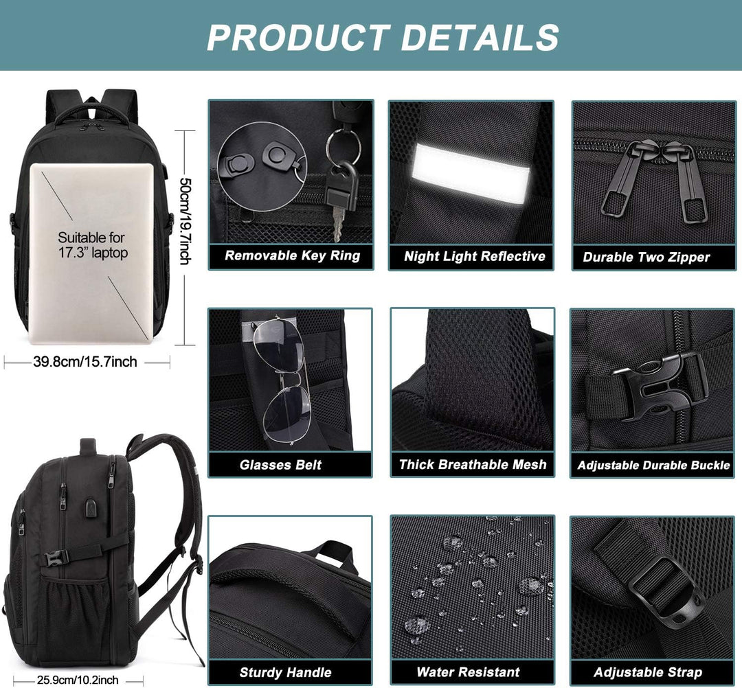 Mochila Extra Grande para Hombres 50L, Resistente al Agua, Mochila...