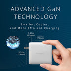 Kensington Adaptador de corriente USB-C GaN, cargador rápido con entrega de energía para portátiles, tabletas y teléfonos inteligentes, Blanco