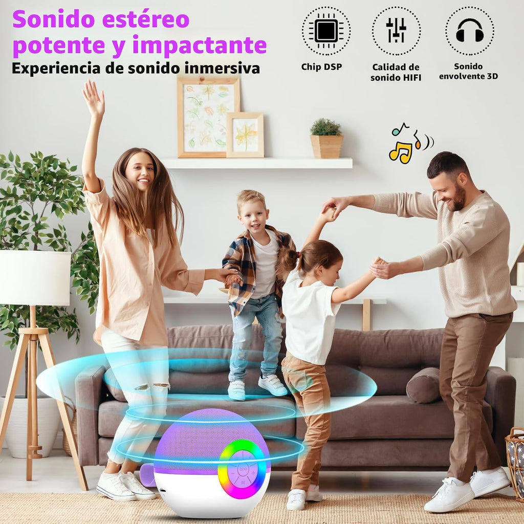 Mini máquina de karaoke con altavoz para niños y adultos, micrófono Bluetooth portátil con juguetes de canciones y luz LED, el mejor regalo de Navidad, cumpleaños y festival para niñas y niños