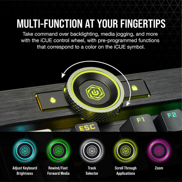 Corsair Teclado para juegos con cable óptico mecánico K100 RGB - Di...