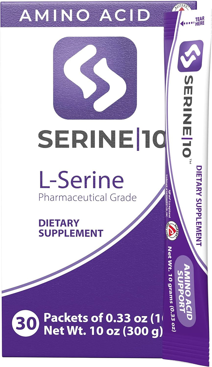 SERINE10 L-Serine Nootropics Paquetes - Apoya la salud cerebral, la...