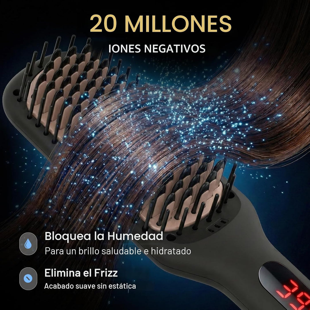MEGAWISE - Cepillo alisador de cabello, cepillo de cerámica iónica...