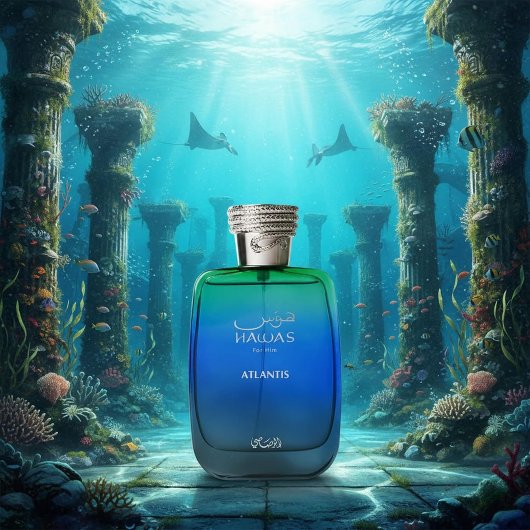 RASASI Hawas Atlantis Eau de Parfum para hombre, 100 ml (3.4 oz) Sp...