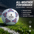 Paquete de 2 pelotas de fútbol tamaño 5, juego de pelota de fútbol con 2 bolsas, 1 bomba y 2 agujas, regalos de pelota de fútbol para niños, adolescentes, pelota de tamaño oficial