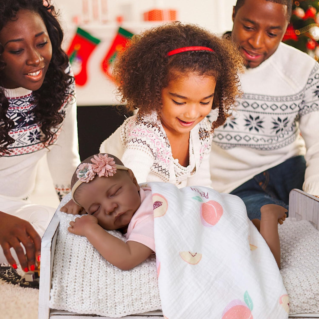 Milidool Muñecas de bebé Reborn negras realistas de 18 pulgadas, mu...