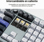 Keychron Q6 Pro Teclado mecánico inalámbrico Bluetooth de aluminio completo, perilla programable QMK/VIA de tamaño completo, botón programable KSA de doble disparo PBT Keycap Interruptor de plátano