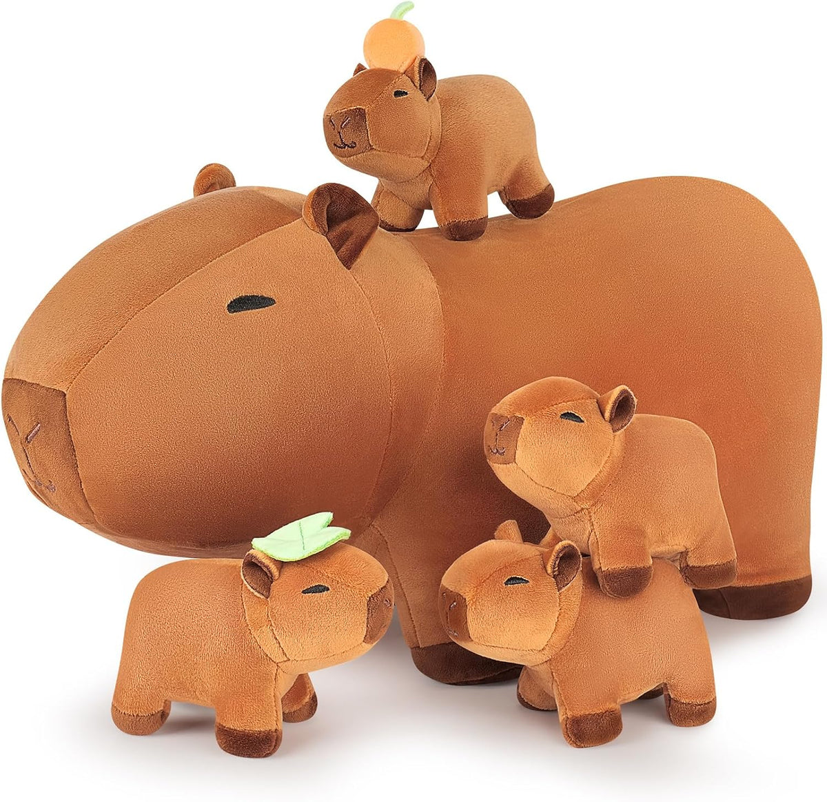 Achwishap 5 piezas de peluche Capybara de 18 pulgadas, Familia de fuentes Brown Pcapybara