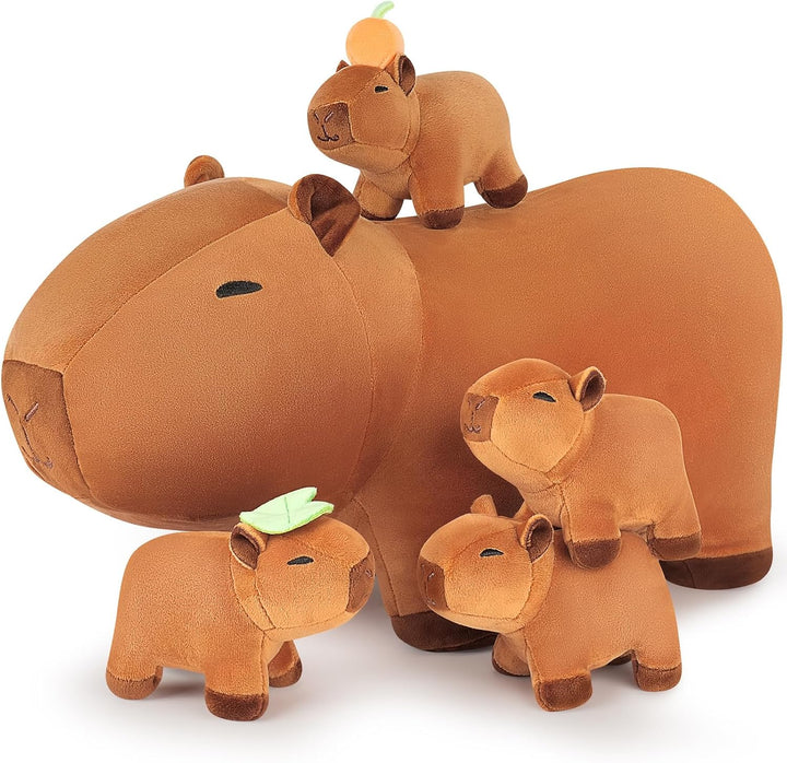 Achwishap Juego familiar de 5 piezas de peluche Capybara con mamá y...