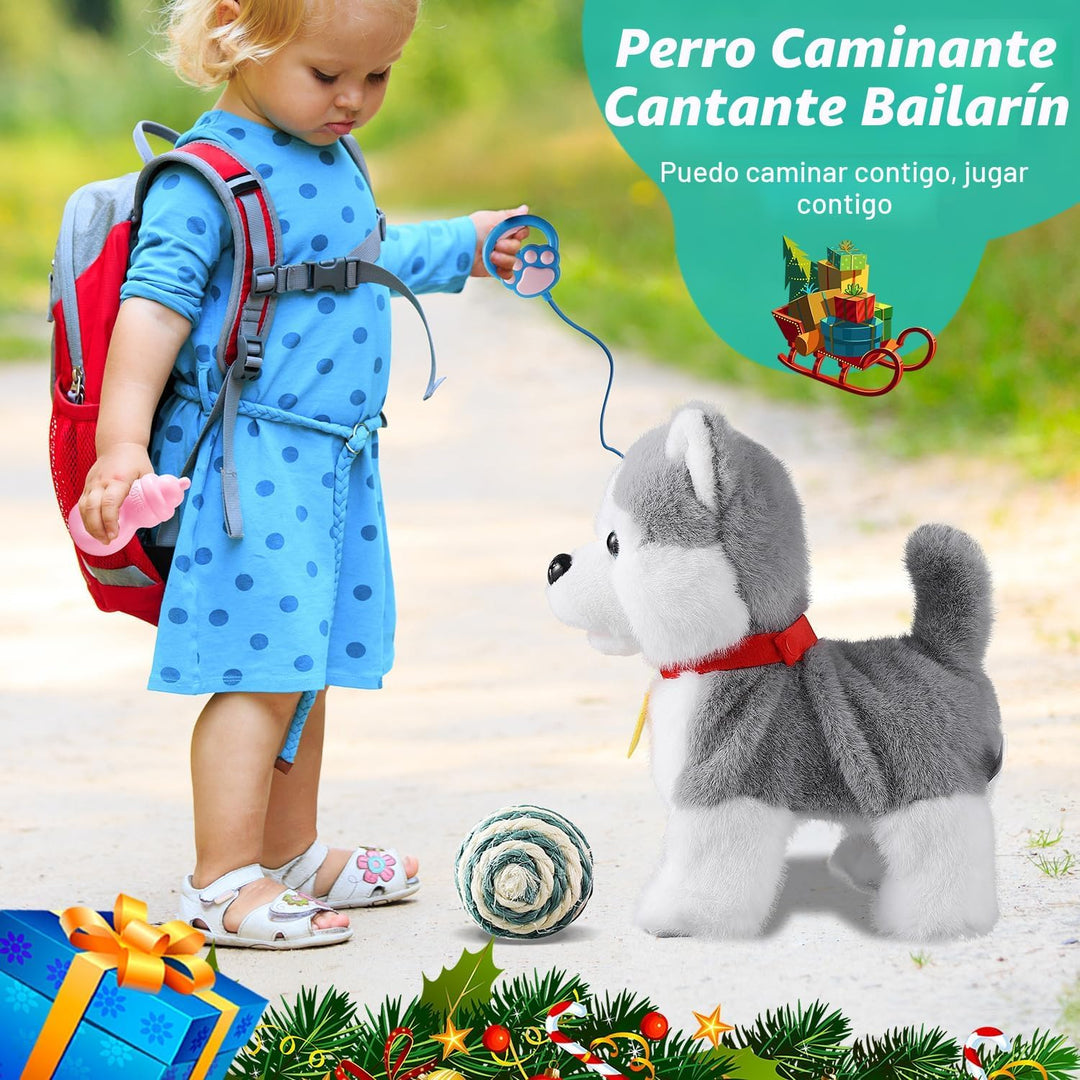 Marsjoy Husky Perro Caminante que Ladra para Niños Cachorro Robot M...