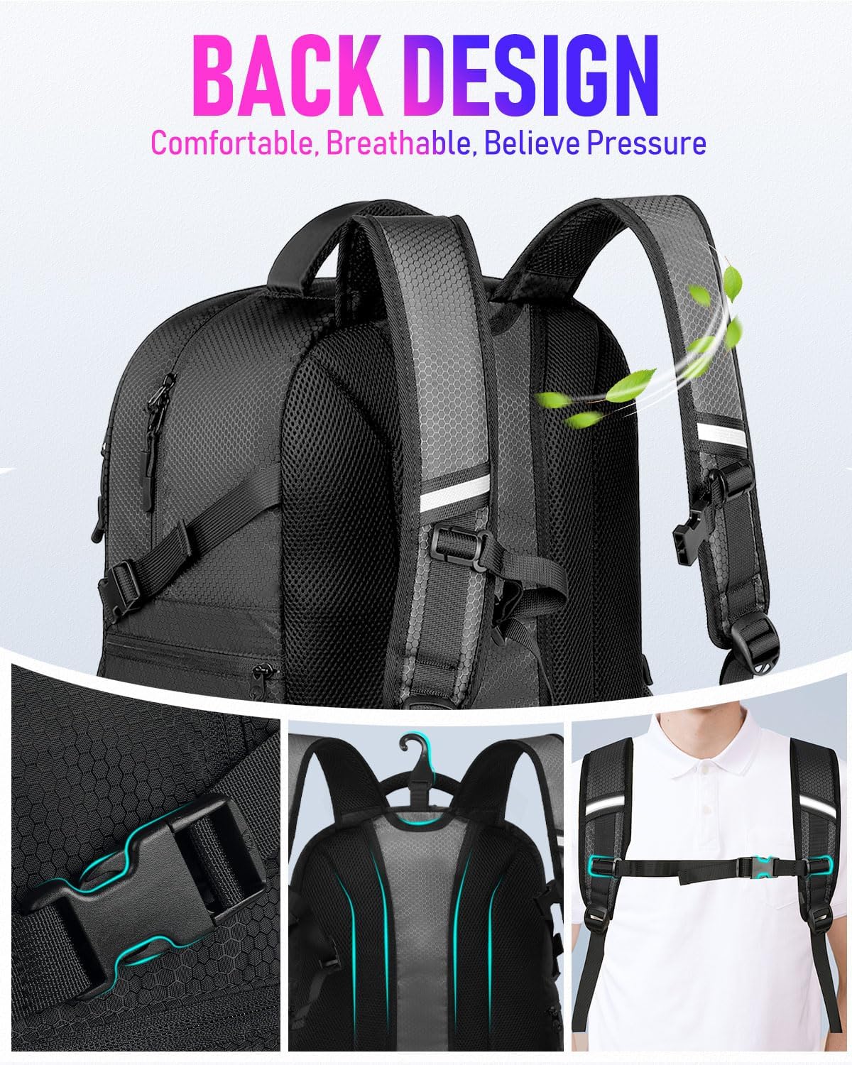 Mochila de baloncesto con compartimento para pelotas y zapatos, gran bolsa de accesorios deportivos de baloncesto