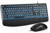 TECKNET Teclado retroiluminado de impresión grande, teclado de comp...