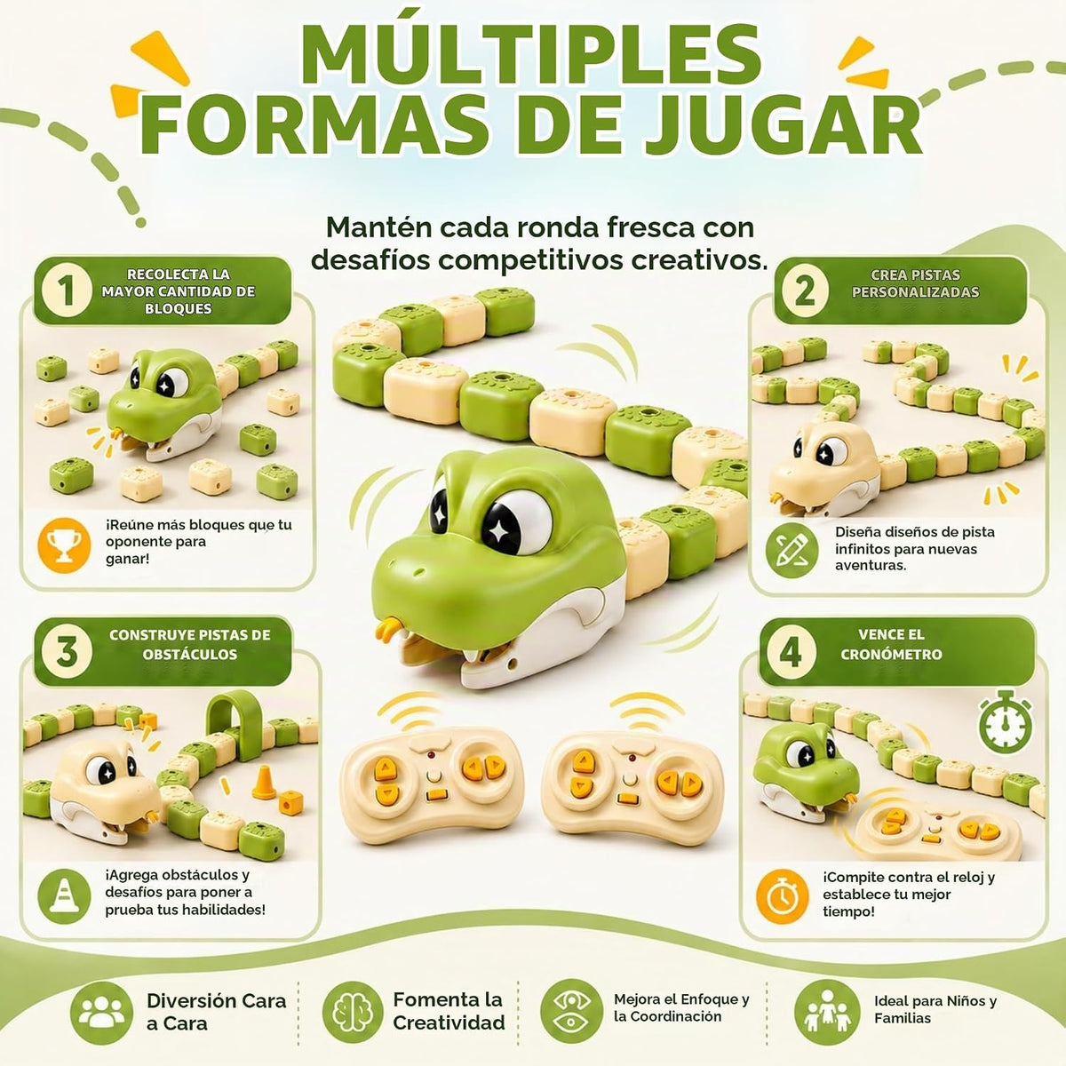 Juego de serpiente magnética para 2 jugadores para niños, juguete de juego