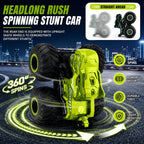 pinkking Monster Truck Toys - Camión de dinosaurio a control remoto con luces, sonido y aerosol, camión RC 1:18 con giros de 360° y derrape, vehículo de control remoto 4WD con carga USB Type-C para niños