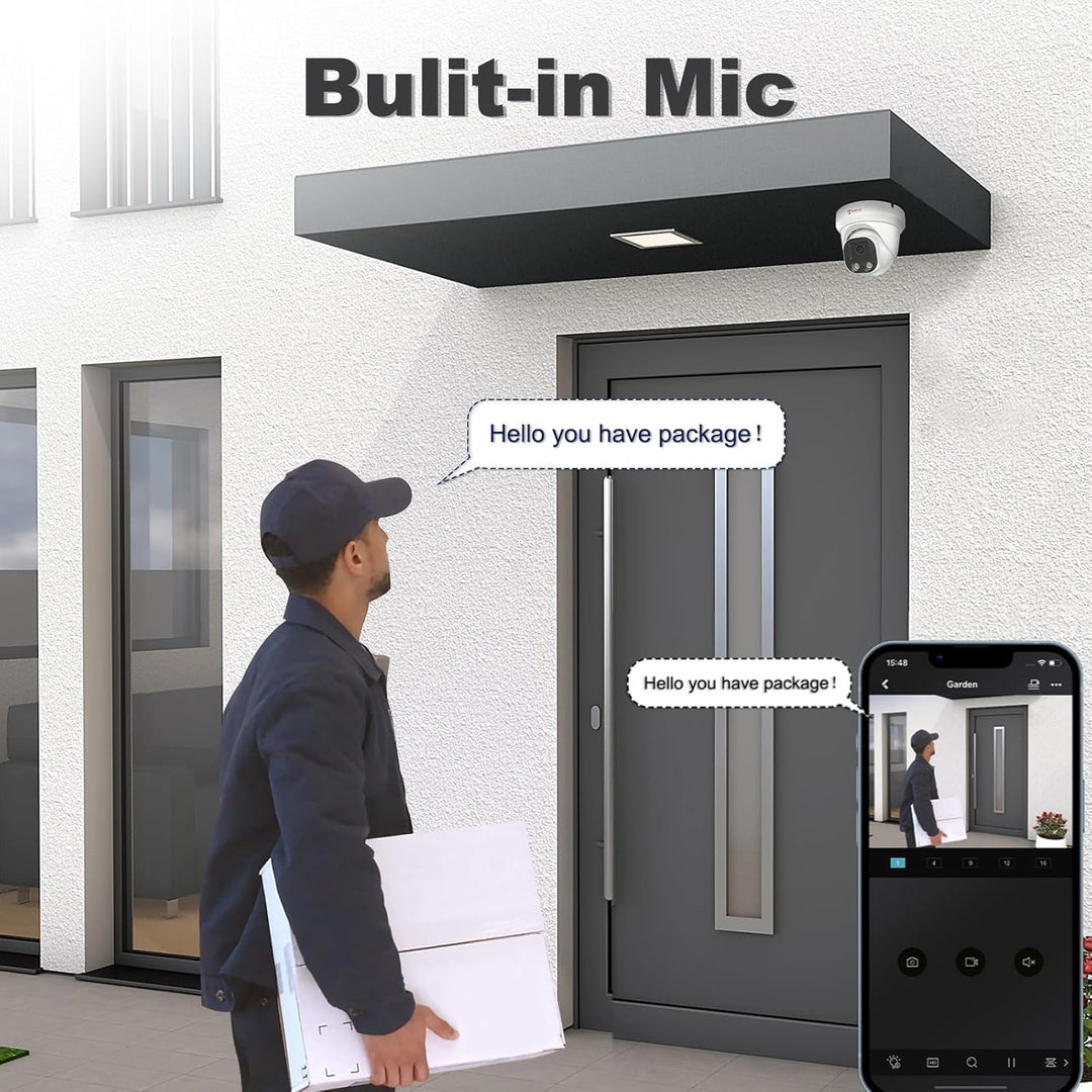 Cámara IP PoE Anpviz de 4MP, cámara de seguridad torreta IP para in...
